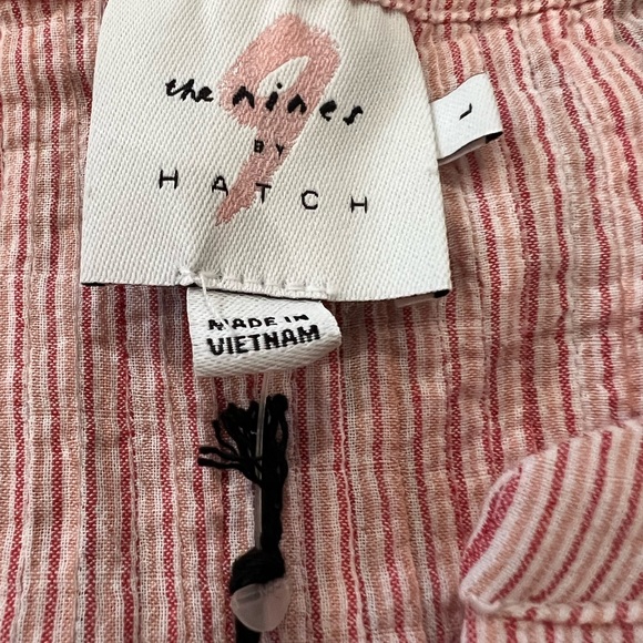 The Nines By Hatch Flutter Short Sleeve Button Down Shirt Pink Large - Picture 4 of 5